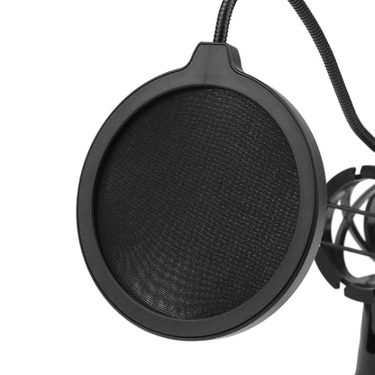 Desktop Microphone Tripod Stand, Height Adjustable, for Computer Recording and Live Streaming, Includes Windproof Cover and Anti-Pop Set
