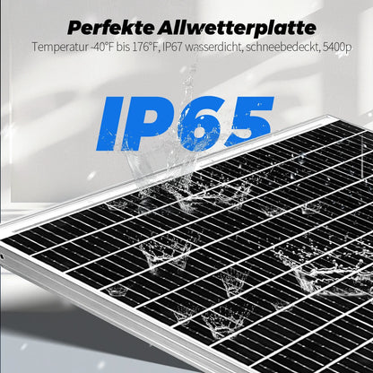 200W Monokristallin Solpanel Kit (2×100W) – 23% Verkningsgrad IP65 18V Off-Grid Balkong Husbil Båt Camping, EU-lager