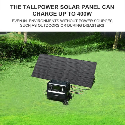 TALLPOWER TP400 400W Portable Foldable Solar Panel IP65 Waterproof High‑Efficiency Solar Charger for Power Station Camping RV Van Off‑Grid Emergency Power Supply
