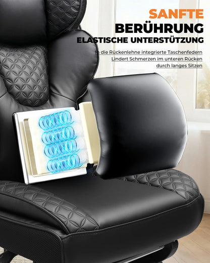 Comhoma Ergonomic Gaming Chair, Office Chair 400 Lb, with Adjustable Lumbar Support & Footrest, Hybrid Design,High Back Executive Chair