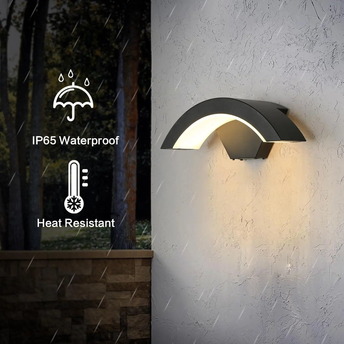 Utomhus Vägglampa Upp & Ned – IP44, Antracitgrå Aluminium, Rektangulär, Max 24W, AC Elanslutning