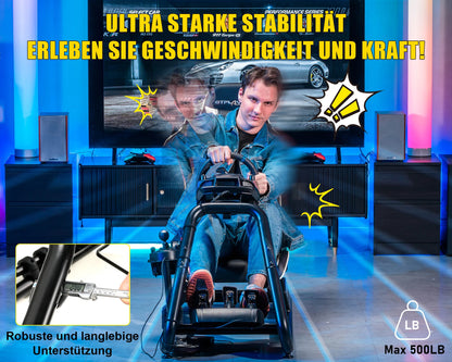 GTPLAYER Simulator Cockpit, Sim Racing Cockpit, racing simulator steering wheel stand with speakers, steering wheel and pedal shelf