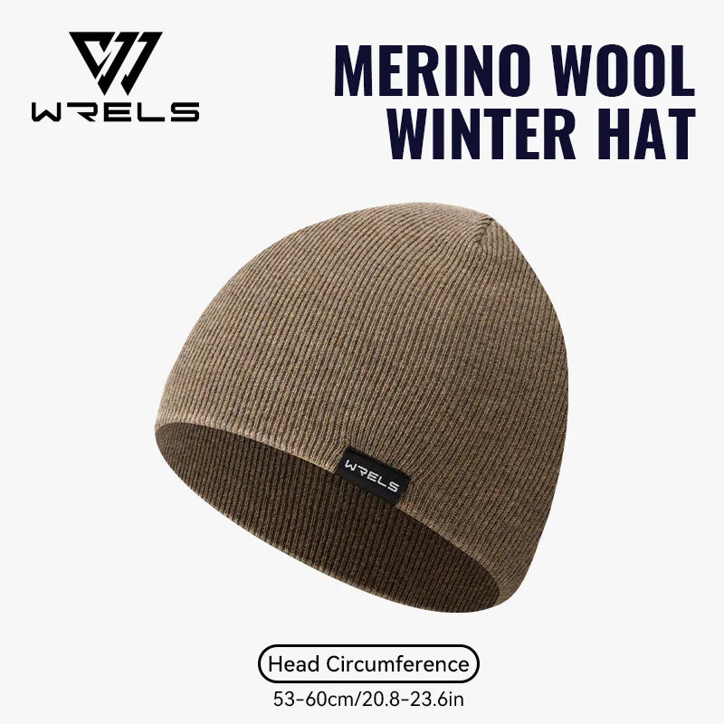 WRELS Merino Wool Beanie for Men Women Soft Fisherman Beanie Warm Knitted Winter Hat Watch Cap Skullie for Cold Weather