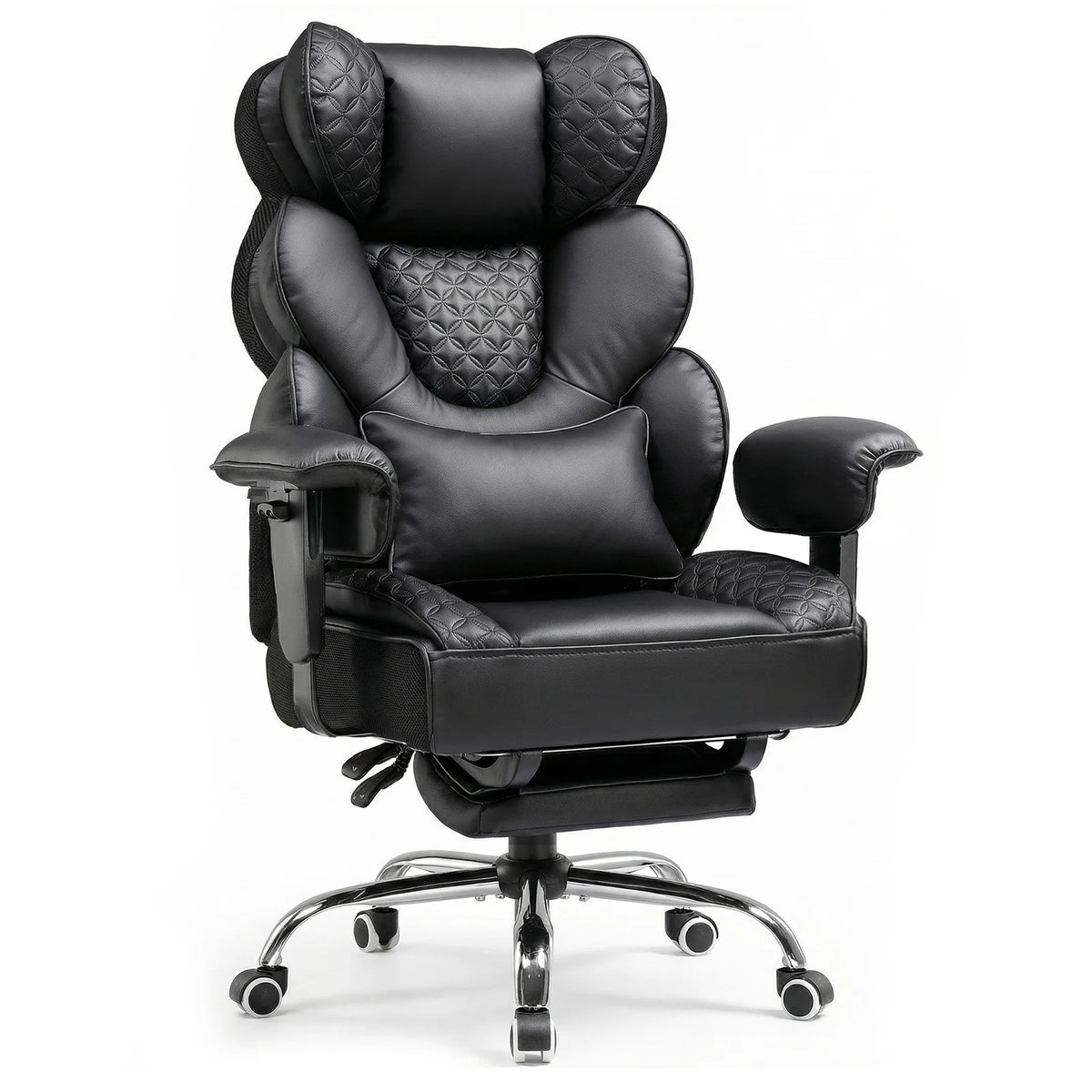 Comhoma Ergonomic Gaming Chair, Office Chair 400 Lb, with Adjustable Lumbar Support & Footrest, Hybrid Design,High Back Executive Chair