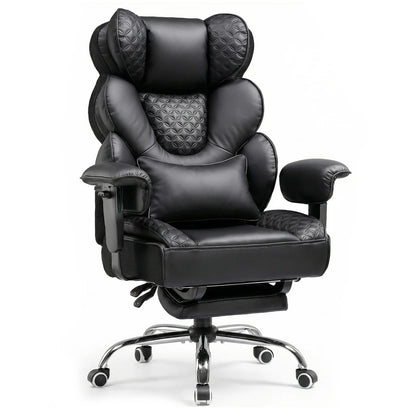 Comhoma Ergonomic Gaming Chair, Office Chair 400 Lb, with Adjustable Lumbar Support & Footrest, Hybrid Design,High Back Executive Chair