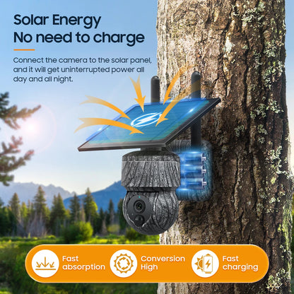 5MP 4G Solar Hunting Camera with High Definition Image Solar Panel Two-Way Audio Security CCTV Battery Camera IP66 Waterproof  + V380 Pro 12MP 10× Zoom Triple‑Lens 4G Solar‑Powered Outdoor Triple‑Screen CCTV Security C