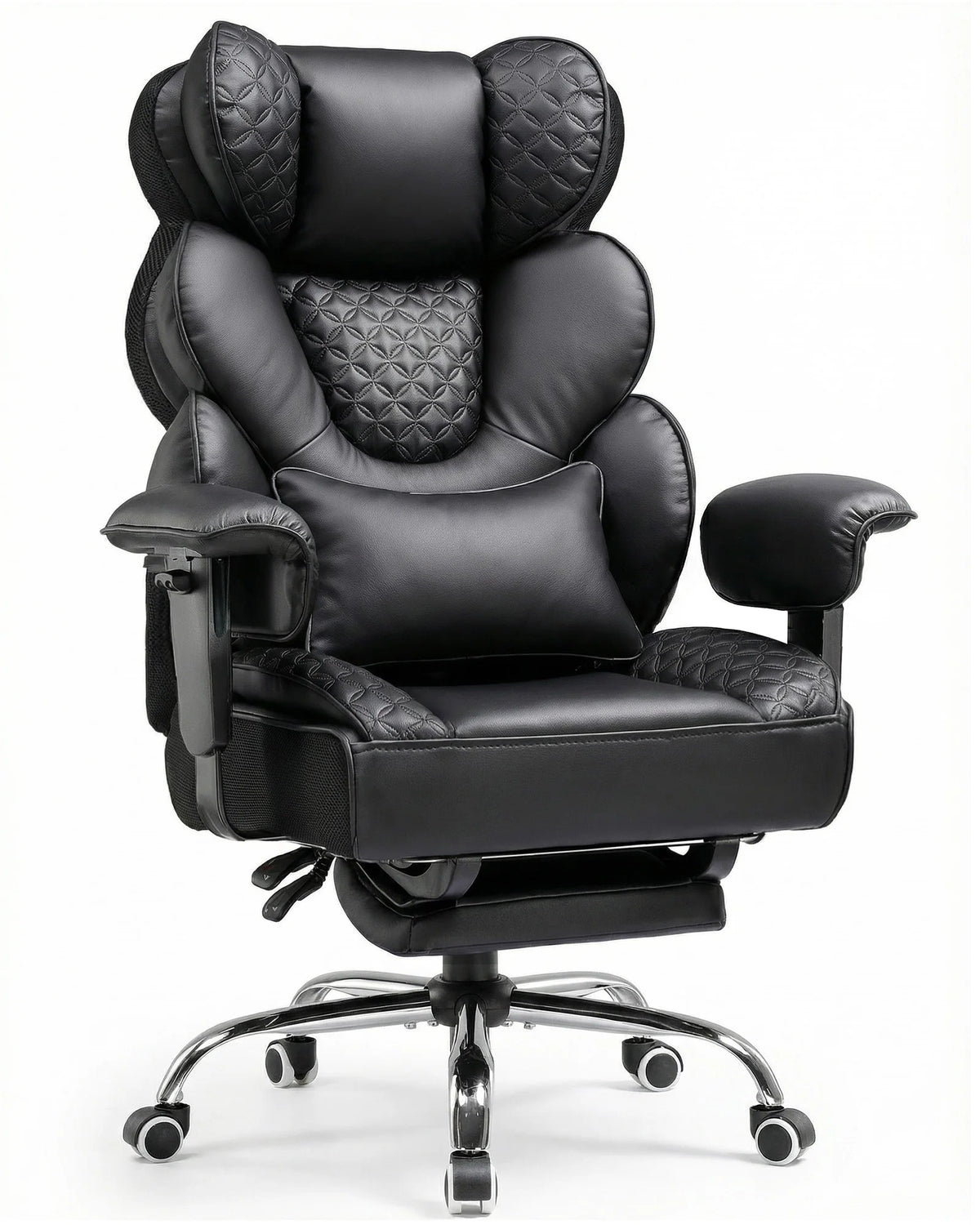 Comhoma Ergonomic Gaming Chair, Office Chair 400 Lb, with Adjustable Lumbar Support & Footrest, Hybrid Design,High Back Executive Chair