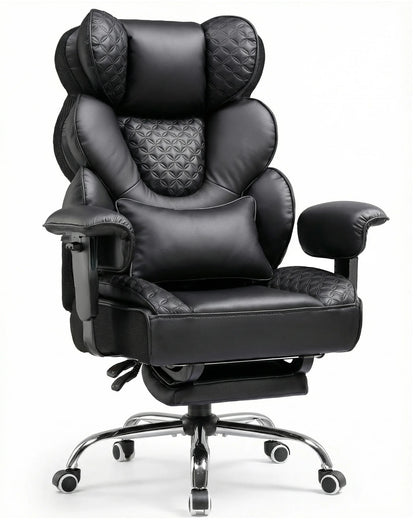 Comhoma Ergonomic Gaming Chair, Office Chair 400 Lb, with Adjustable Lumbar Support & Footrest, Hybrid Design,High Back Executive Chair