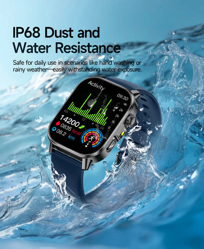 2026 ECG+PPG Daily Health Smart Watch Men Blood Fat Uric Acid Heart Rate Blood Oxygen Bluetooth Call Wellness Tracker Smartwatch
