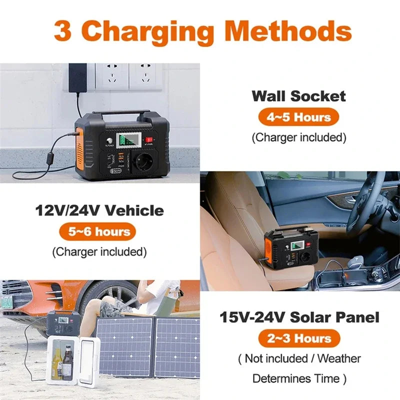 FlashFish E200 Portabel Powerstation 200W – 151Wh Solargenerator med AC/DC/USB, Camping & Nödström