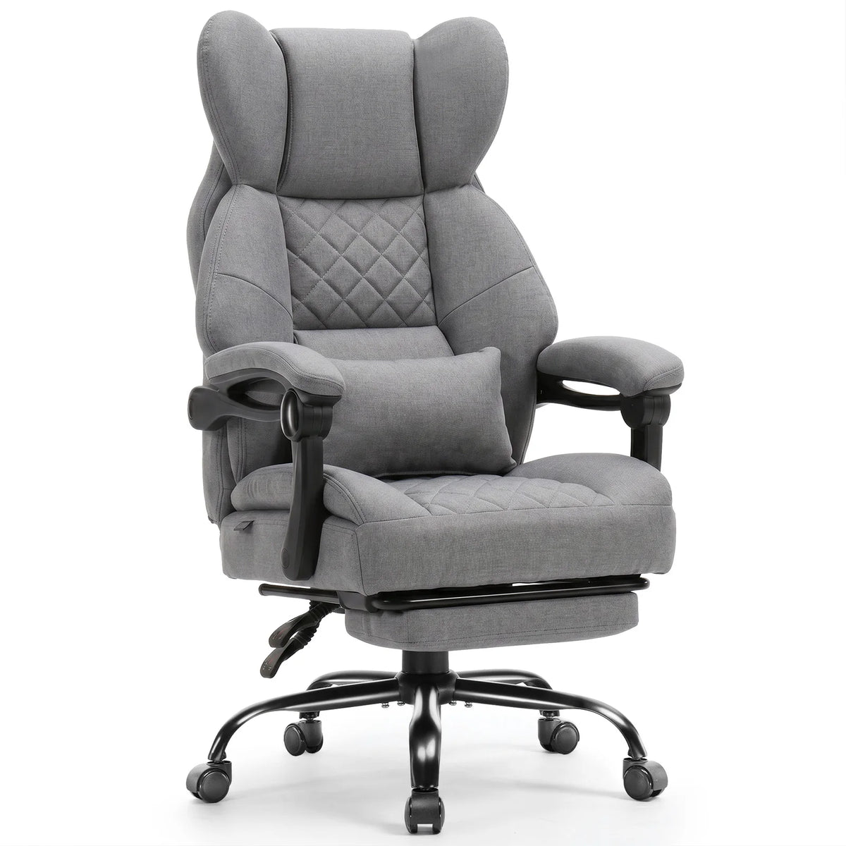 Gtplayer Gaming Chair, Ergonomic Office Chair with Footrest and Lumbar Support, High Back Executive Chair for Tall, Wide Computer Chair, Height Adjustable, Synchronous Armrest, Spring Core Seat
