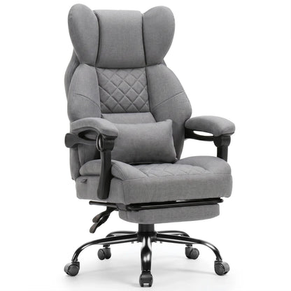 Gtplayer Gaming Chair, Ergonomic Office Chair with Footrest and Lumbar Support, High Back Executive Chair for Tall, Wide Computer Chair, Height Adjustable, Synchronous Armrest, Spring Core Seat