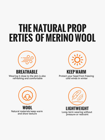 WRELS Merino Wool Beanie for Men Women Soft Fisherman Beanie Warm Knitted Winter Hat Watch Cap Skullie for Cold Weather