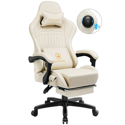 GTPLAYER Gaming chair Ergonomic Gaming armchair Desk chair PC Footrest loudspeaker Music Office chair up to 150kg