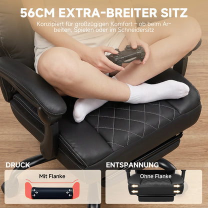 Gtplayer Gaming Chair, Ergonomic Office Chair with Footrest and Lumbar Support, High Back Executive Chair for Tall, Wide Computer Chair, Height Adjustable, Synchronous Armrest, Spring Core Seat