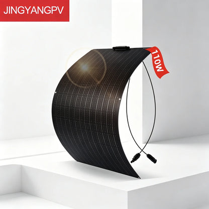 110W Flexible Solar Panel With ETFE Layer,Monocrystalline Solar Cell,High Efficiency Solar Panel 18V for 12V Battery Charge,RV