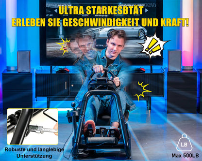 Gtplayer Simulator Cockpit with Speakers Racing Simulator Steering Wheel Stand Compatible with All Popular Wheels, Pedals, and Shifters