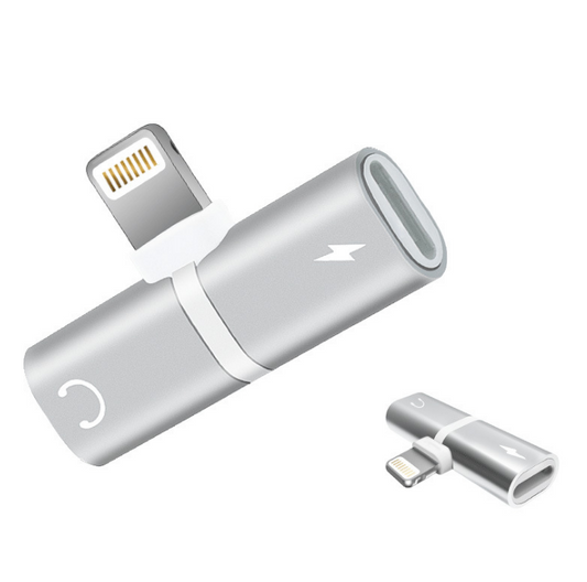 2-i-1 Lightning-adapter för Hörlurar och Laddning – iPhone 7/8/X