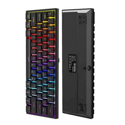 K61 Kompakt Mekaniskt Tangentbord – Blå Axlar, 61 Tangenter, RGB och Avtagbar Kabel