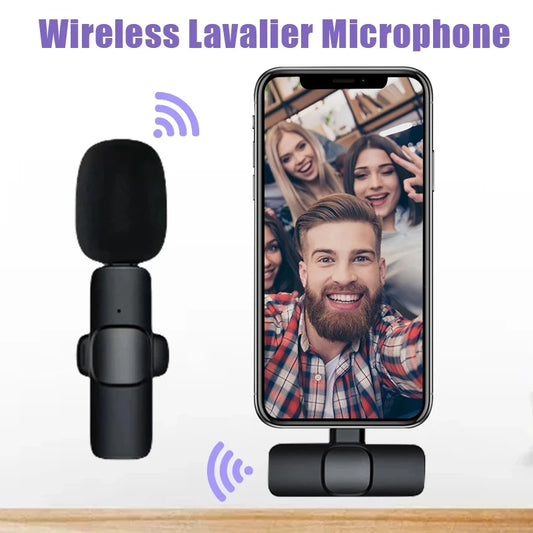 Trådlös Lavalier-mikrofon med 2,4G och 360° Upptagning – 9ms Latens, 20m Räckvidd, Plug & Play