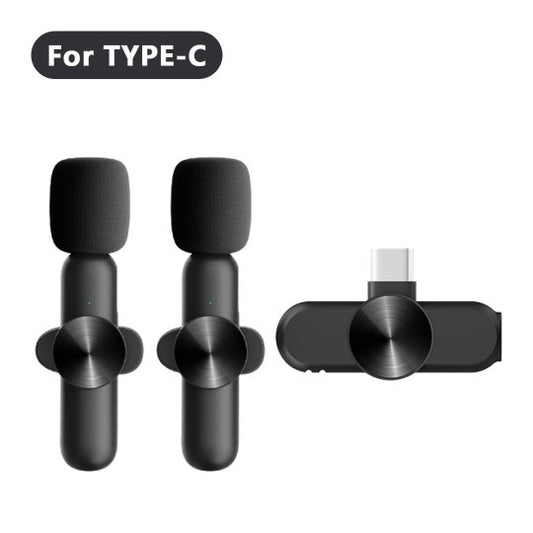 2,4G Trådlöst Lavalier-mikrofonsystem – 1 till 1 eller 1 till 2 (Type-C / iOS)