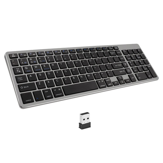 Trådlöst Tangentbord och Mus-set med Bluetooth + USB – för iPad, PC och Mac