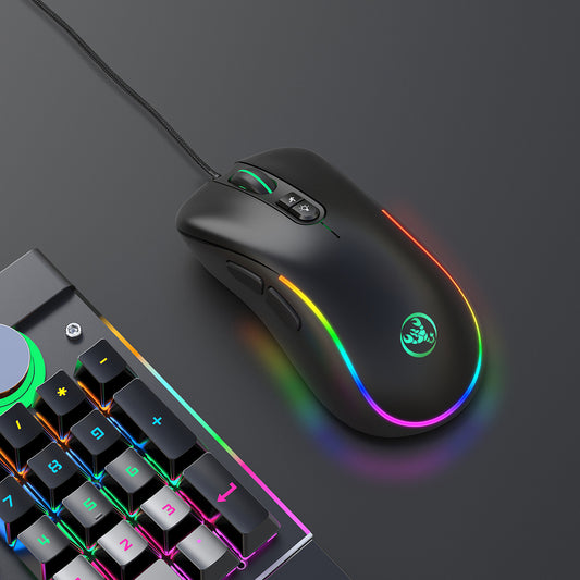 J300 Programmerbar Gaming-mus – 7 Knappar, 6400 DPI och 6 RGB-lägen