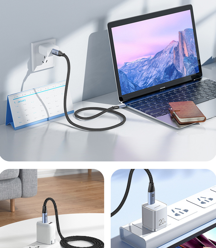 100W USB-C Datakabel – 20 Gbps Snabbladdning, 4K Skärmspegling och Höghastighetsöverföring
