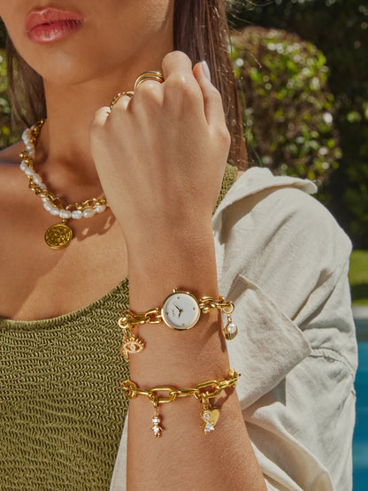 ONE Master Links Armband i Guldton med Charm-länkar – Dam