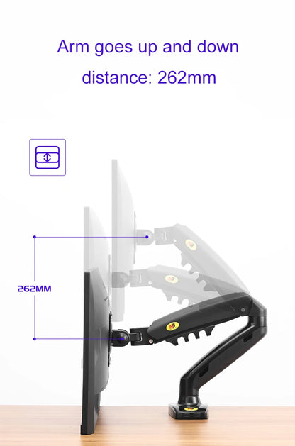 NB NORTH BAYOU F80 A5 Desktop Gas Spring 17-30" LCD LED Monitor Holder Mount Arm Full Motion Display Stand Loading 2-9 Kgs