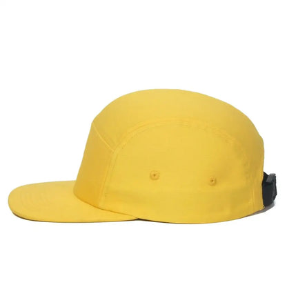 DongKing 5 Panel Cap Short Brim Hat Flat Bill Cotton Blank Camping Hats Solid Colors Low Crown Classic Adjustable