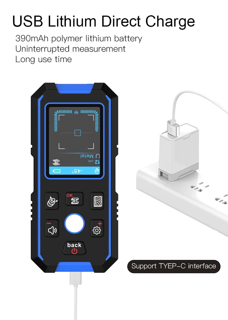 NOYAFA NF-518 Metal Detector Backlit Black AC Wood Stud Finder Cable Wires Depth Tracker Undeground Wall Scanner LCD HD Display