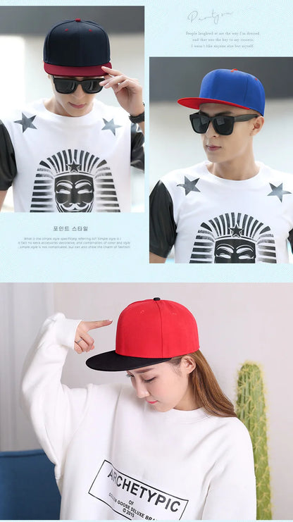 Unisex Cheap Custom Hip hop Flat Trucker Hats For Dance Caps Women Men Solid Color Adjustable Flat Bill Snpback Hat with Logo