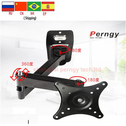 LCD-153S Full Motion 10"-26" Flat Panel LED LCD Display TV Wall Mount Max.VESA 100*100mm Loading Monitor Holder Support