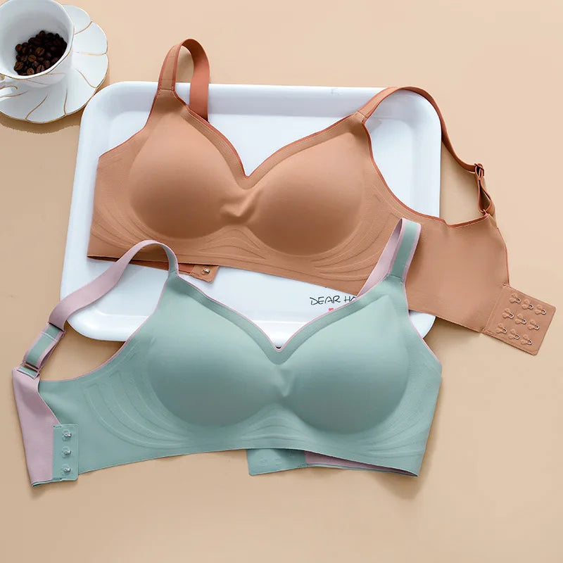Plus Size Women's Underwear Seamless Sexy No Steel Ring Bra Push-Ups Comfortable Close-Fitting Shockproof