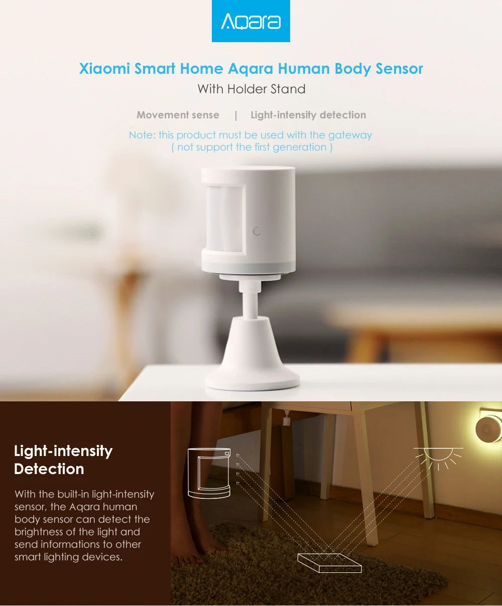 New Aqara Motion Sensor Smart Human Body Sensor Body Movement Wireless ZigBee Gateway Smart Home For Xiaomi Mijia Home Homekit