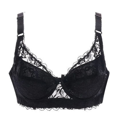 Hot Full cup thin underwear small bra plus size wireless adjustable lace Women's bra breast cover B C D cup Large size Lace Bras