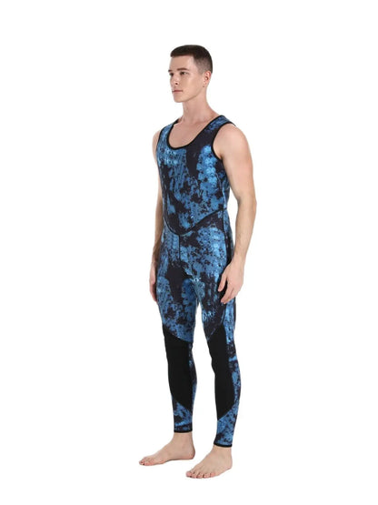 HOT Camouflage Long Sleeve Fission Hooded 2 Pieces Of 1.5/3MM Neoprene Submersible Suit For Men Keep Warm Waterproof Diving Suit