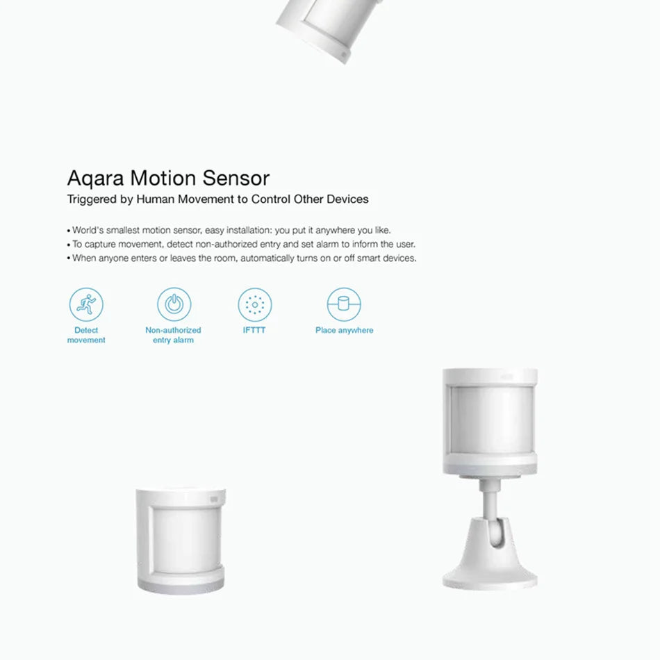 New Aqara Motion Sensor Smart Human Body Sensor Body Movement Wireless ZigBee Gateway Smart Home For Xiaomi Mijia Home Homekit