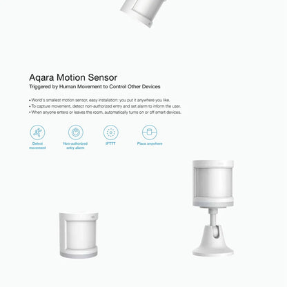 New Aqara Motion Sensor Smart Human Body Sensor Body Movement Wireless ZigBee Gateway Smart Home For Xiaomi Mijia Home Homekit