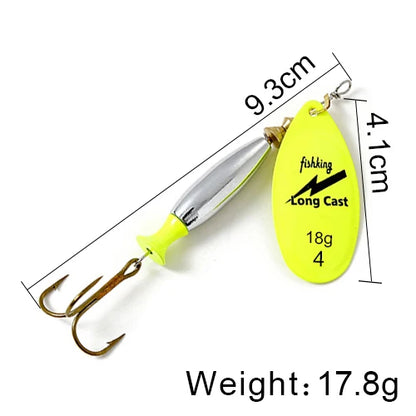 NGB 1PC Long Cast 4#-18g 5#-24g Spinner Lure Bait Spoon Lures Pike Metal Fishing Lure Bass Hard Bait With Hooks