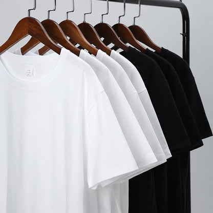 MRMT 2026 Brand New Man's 220g Pure Cotton T Shirt Men Man Solid Color Short Sleeved Combed Cotton Round Neck Thickening