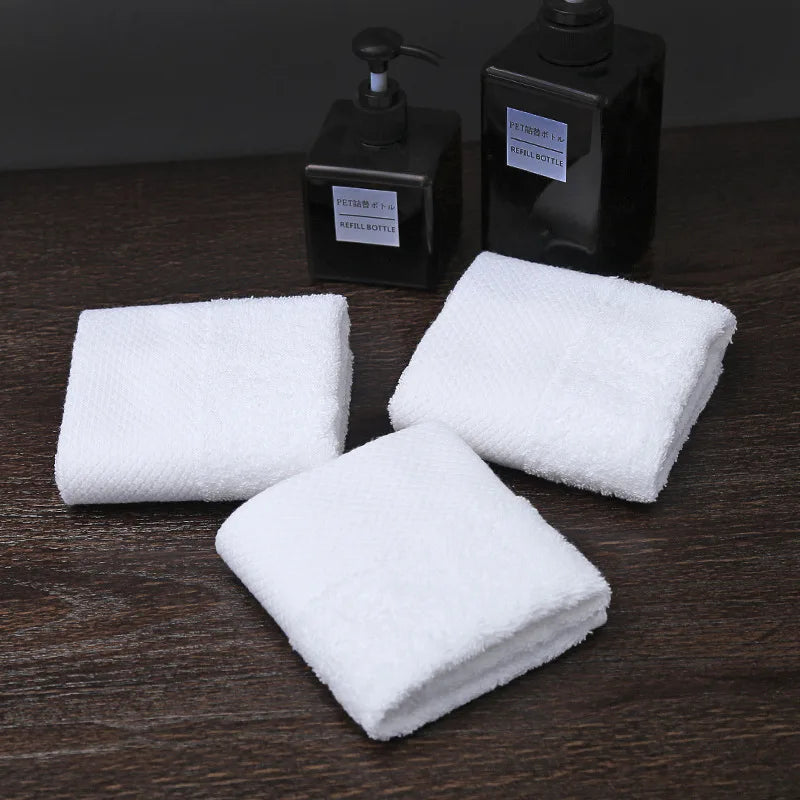 5pcs Small square towel pure cotton kindergarten white square towel foot therapy Hotel Hotel napkin small towel towels bathroom