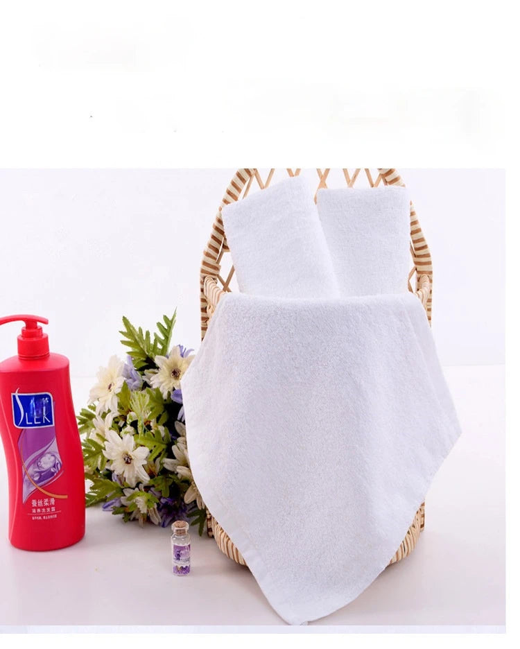 5pcs Small square towel pure cotton kindergarten white square towel foot therapy Hotel Hotel napkin small towel towels bathroom