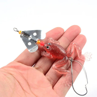 Double Propeller Thunder Frog Fishing Lure 9cm/13.6g Floating Bionic Soft Lure Carp Fishing Artificial Crankbait Minnow Lure
