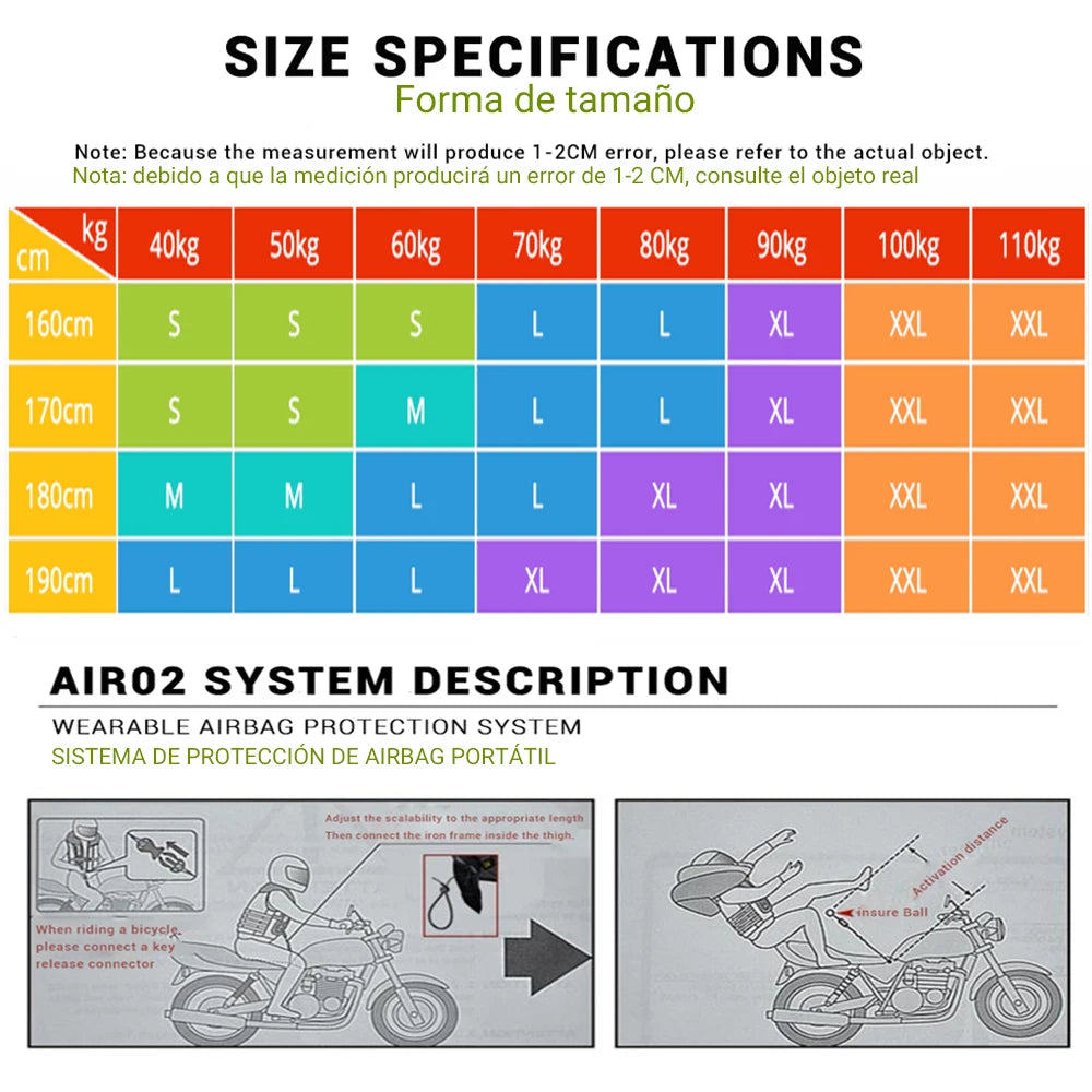 Motorcykeljacka med airbag och reflexväst