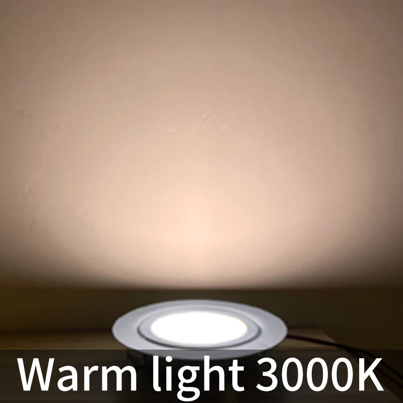 Ultratunn LED Downlight IP65 – 3W, DC 12V/24V, Varmvit/Neutralvit/Kallvit, Svart/Vit/Silver/Rostfritt, Husbil & Badrum