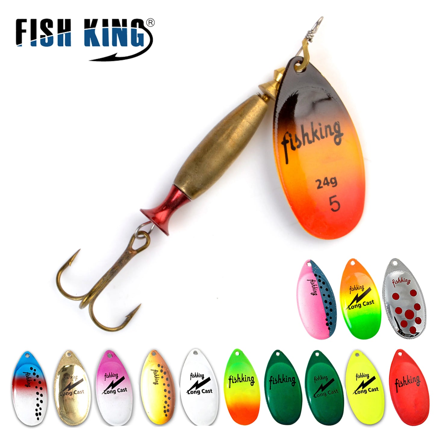 NGB 1PC Long Cast 4#-18g 5#-24g Spinner Lure Bait Spoon Lures Pike Metal Fishing Lure Bass Hard Bait With Hooks
