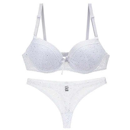 Dam Spets BH & Trosor Set – Push-Up Bygel Broderad Sexig Lingerie Plus Size, 6 Färger 75–95 B–E