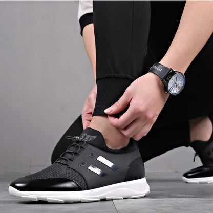 Höjande sneakers för herr – dold klack 6–8 cm, andningsbart material